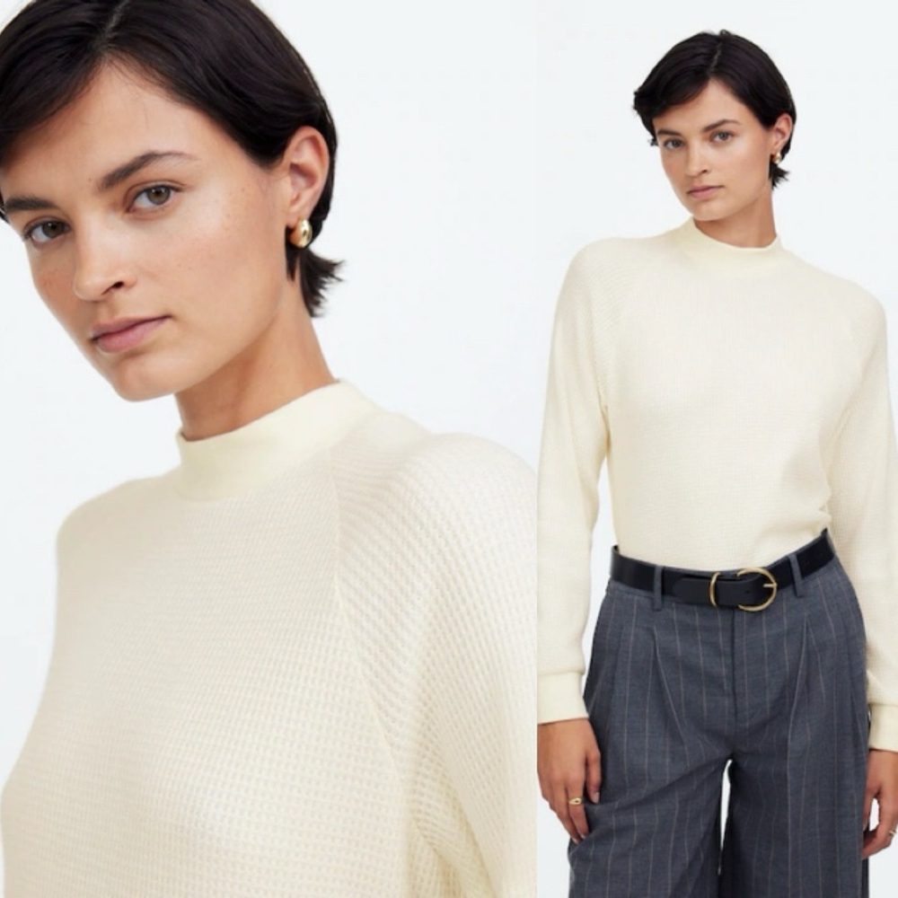 Madewell Waffle-Knit Long Sleeve Crewneck Tee